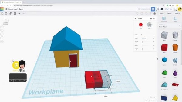37) Tinkercad House 2 - Easy (Level2) 3D modeling How to
тинкеркад