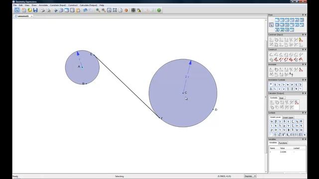 Find the Common Tagent Length Between Two Circles смотреть онлайн