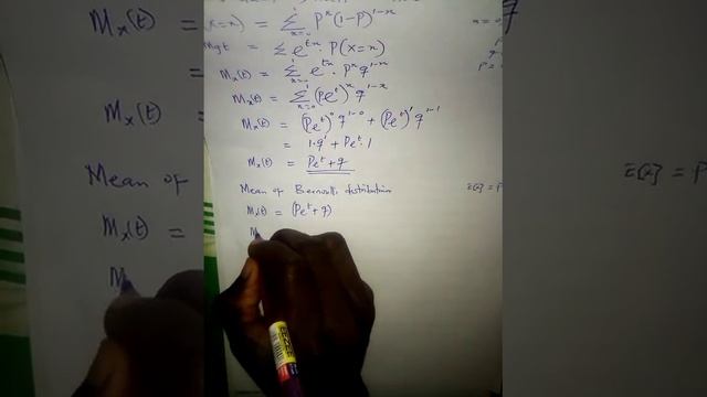 Moment generating function, mean and variance of Bernoulli distribution смотреть онлайн