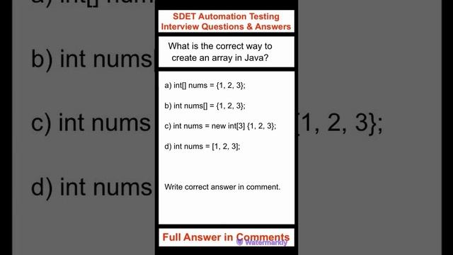 SELENIUM : JAVA : What is the correct way to create an array in Java? смотреть онлайн