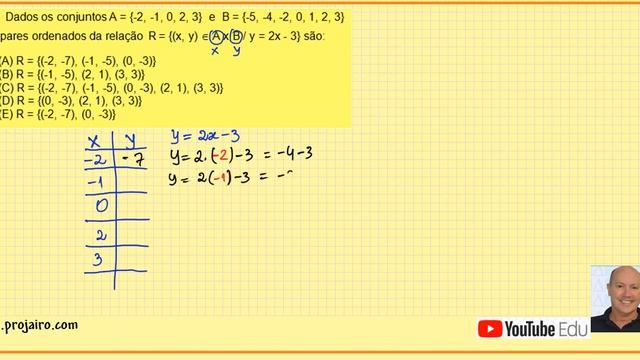 Pares ordenados da relação y = 2x 3 смотреть онлайн