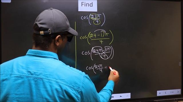 Find trigonometry angle cos(23π/4) = ? смотреть онлайн