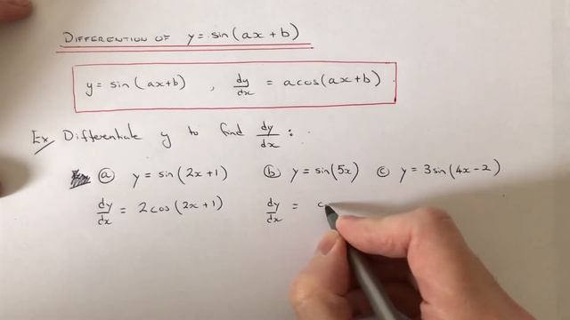 How To Differentiate sin(ax+b), Linear Functions Of Sine Like sin(2x+1) смотреть онлайн