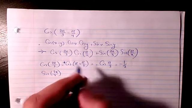 Trigonometry how to solve Cos(2π/3-π/4) смотреть онлайн