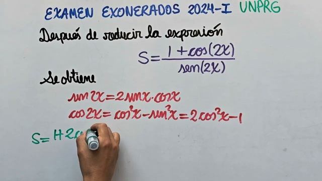 Angulo doble: sen(2x), cos(2x) #unprg #examendeadmision смотреть онлайн