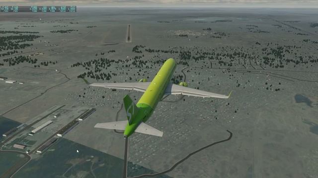 Омск. X-Plane 11. Airbus A321. Взлет, круг, посадка на автопилоте. смотреть онлайн