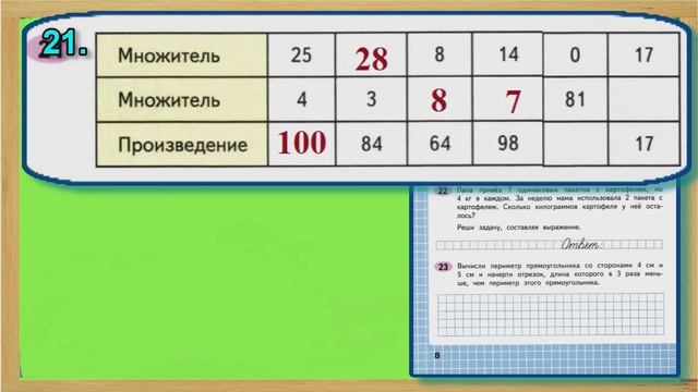 Страница 8 Задание 21 – Рабочая тетрадь Математика Моро 4 класс Часть 1 смотреть онлайн