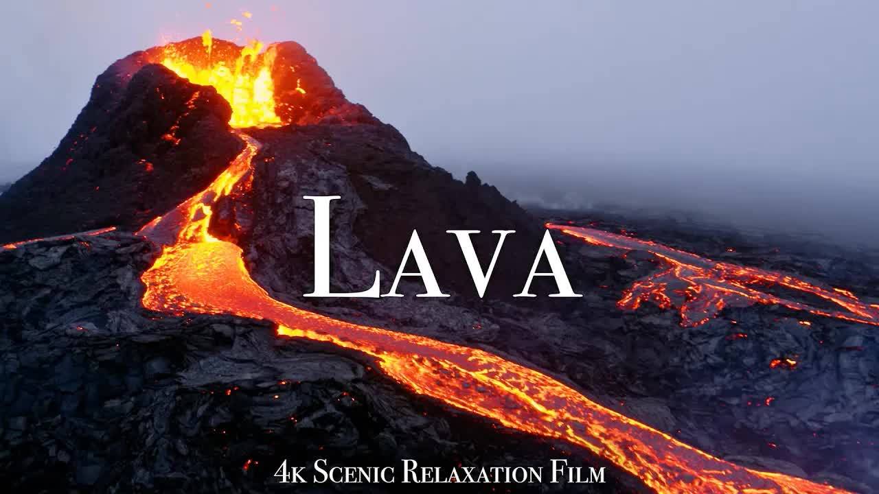 Volcano & Lava 4K - Scenic Relaxation Film With Calming Music смотреть онлайн