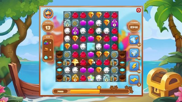 Как пройти уровень 8946 игры Сокровища Пиратов смотреть онлайн