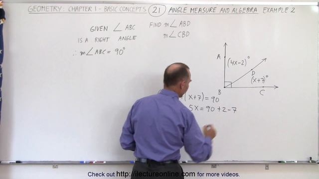 Geometry - Ch. 1: Basic Concepts (21 of 49) Find the Angle Measures=?: Example 2 смотреть онлайн