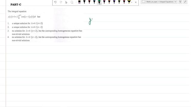 INTEGRAL EQUATIONS | DECEMBER 2011 | CSIR NET | PART B & C смотреть онлайн