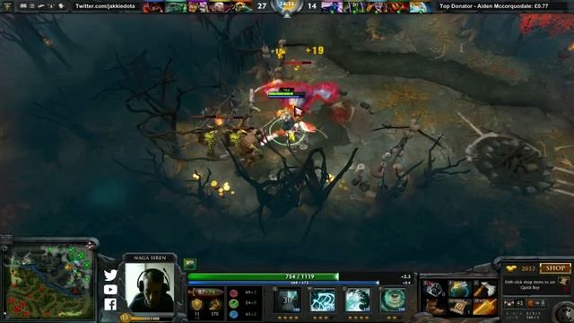 Dota 2 Jakkie plays Naga Siren solo mid смотреть онлайн