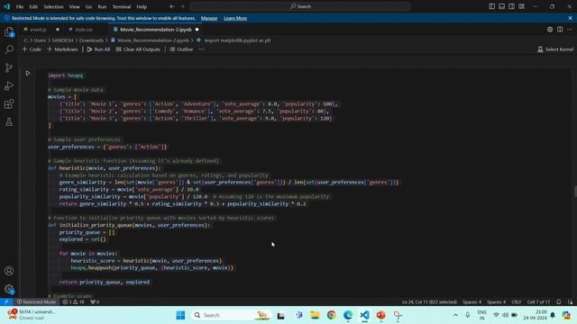 Movie Recommendation System|Heuristic Score & Priority Queue|DSBDA Project|By Sanskruti Sanjay Pati смотреть онлайн