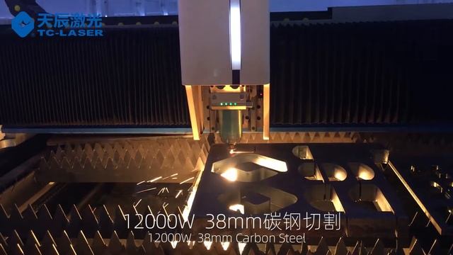 38 mm MS cutting in 12000w fiber laser cutting machine CES смотреть онлайн