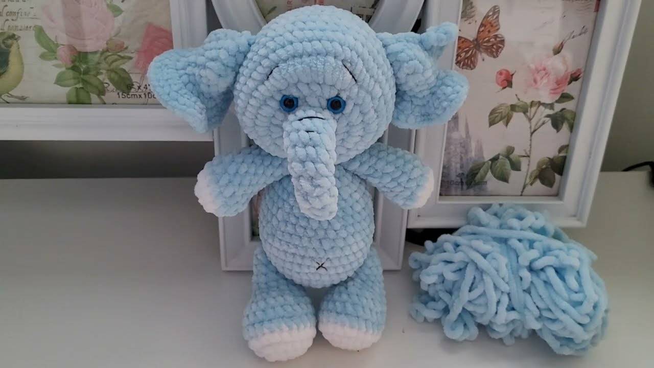 ВЯЗАНЫЙ СЛОНЁНОК крючком// МК Плюшевый слоник крючком// Часть 2 смотреть онлайн