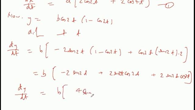 If x = asin 2t (1 +cos2t) and y = bcos2t (1-cos 2t), show that at t= π/4, dy/dx= b/a смотреть онлайн