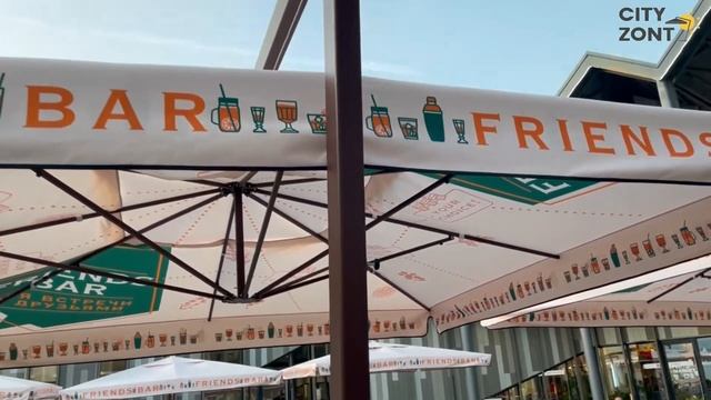 Зонты на боковой опоре с брендированием от компании CityZont смотреть онлайн