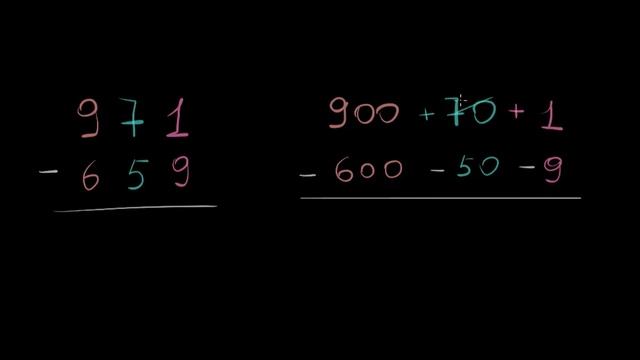 Misol: 3 Xonali Sonlarni Ayirish (1-qism) | Qoʻshish Va Ayirish | Arifmetika | Khan Academy Oʻzbek