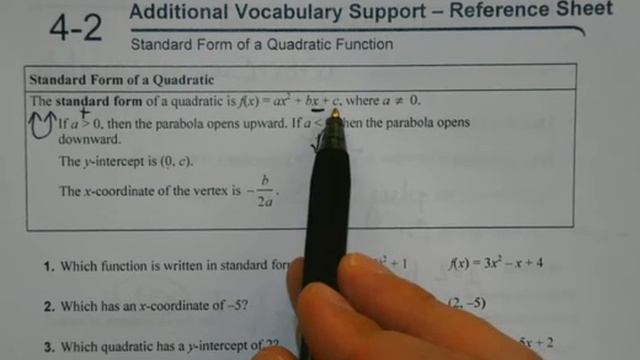 A2 - U2 - 4.2 Standard Form of a Quadratic Function Day 1 смотреть онлайн