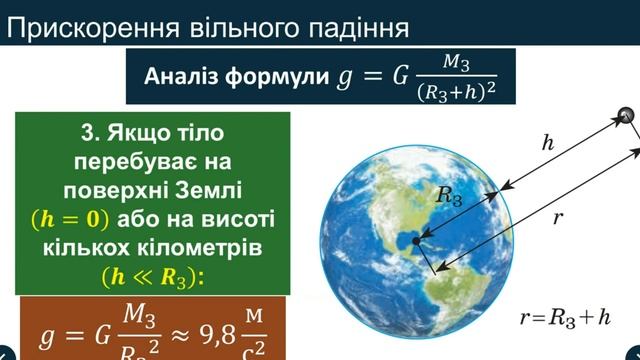 Закон всесвітнього тяжіння. Сила тяжіння. Прискорення вільного падіння смотреть онлайн