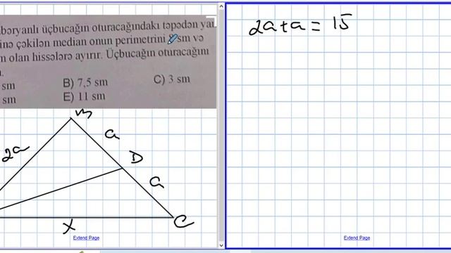 Üçbucağın medianı,tənböləni,hündürlüyü.Median və tənbölənlərin xassəsi.Riyaziyyat test toplusu 2023 смотреть онлайн
