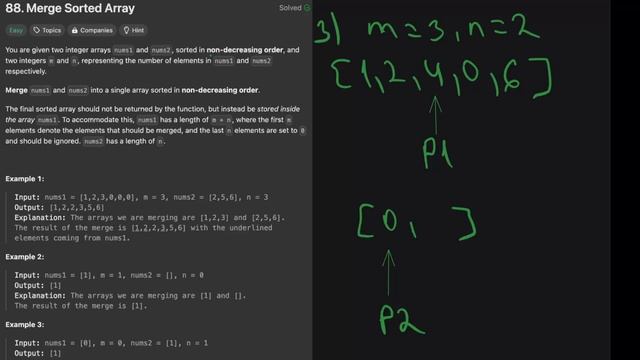 88. Merge Sorted Array. Задача из собеседования Google, InDrive, Amazon смотреть онлайн