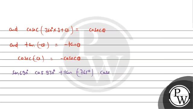 Evaluate The Following:
\[
\sin 690^{\circ} \cos 930^{\circ}+\tan \left(-765^{\circ}\right) \ope...