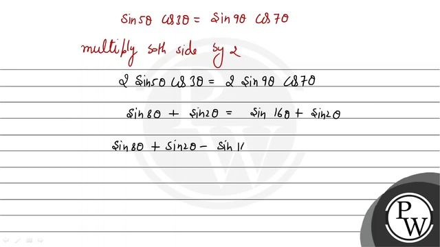 Solve the equation \( \sin 5 \theta \cos 3 \theta=\sin 9 \theta \cos 7 \theta \) смотреть онлайн