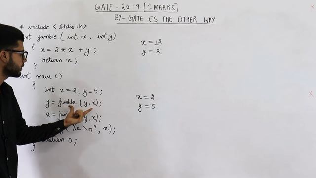 Gate 2019 pyq C Programming | Consider the following C program: int jumble(int x, int y) ....... смотреть онлайн