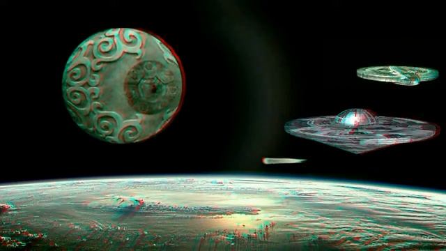 3D VIDEO red and blue glasses UFO LANDING ПРИЗЕМЛЕНИЕ смотреть онлайн