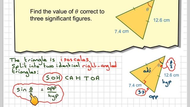 Using trigonometry to find an angle in an isosceles triangle смотреть онлайн
