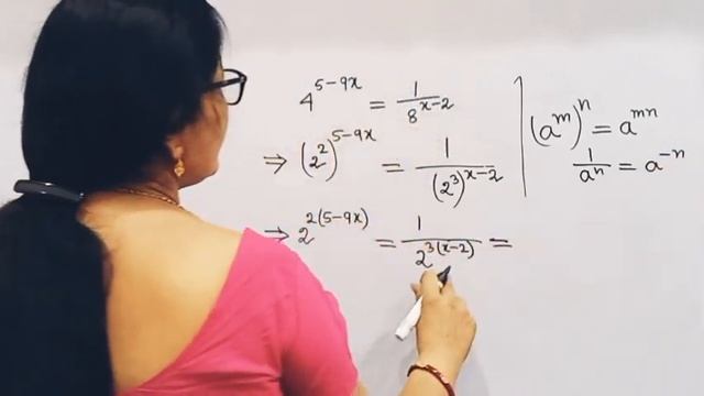 A nice exponential equation, 4^(5–9x) = 1/8^(x–2) | polynomial equation | смотреть онлайн
