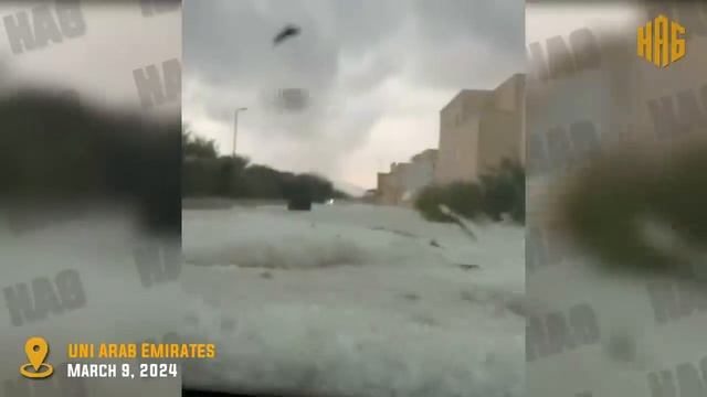 Everything disappeared in 2 minutes in Dubai UAE! Flash floods and hail in Dubai смотреть онлайн