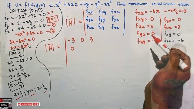optimization of three variable function using Hessian Method unconstrained optimisation problem смотреть онлайн