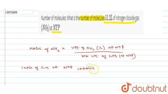 Number of molecules: What is the number of molecules `11.2 L` of nitrogen dioxide gas смотреть онлайн