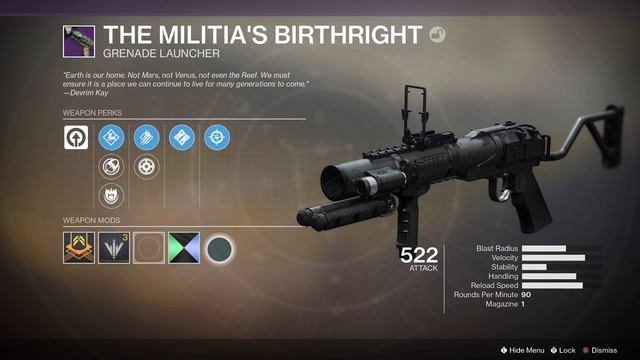 D2 || The MILITIA'S BIRTHRIGHT Kinetic Launcher Review смотреть онлайн