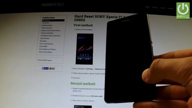 How to Factory Reset SONY Xperia Z1 Compact D5503 - Restore SONY Phone смотреть онлайн