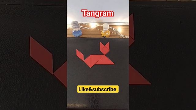 CAT shape with 7 pieces of tangram #tangram смотреть онлайн