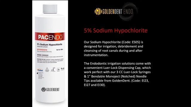 Endo Irrigation 5% Sodium Hypochlorite, EDTA & Chlorhexidine - GoldenDent, PacEndo смотреть онлайн