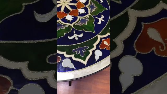 Готовая работа: чайный столик с витражной росписью #витраж