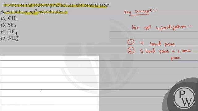 In which of the following molecules, the central atom does not have \( s p^{3} \)-hybridization?... смотреть онлайн