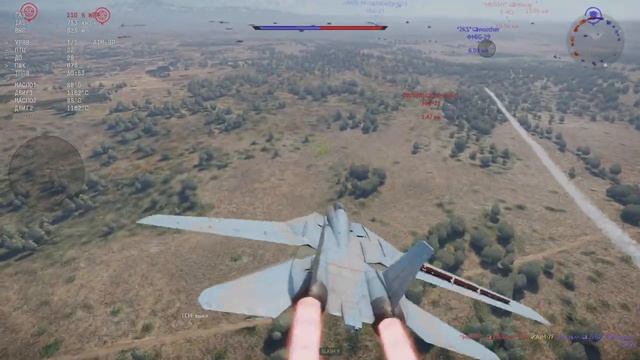 War Thunder F14 попадание