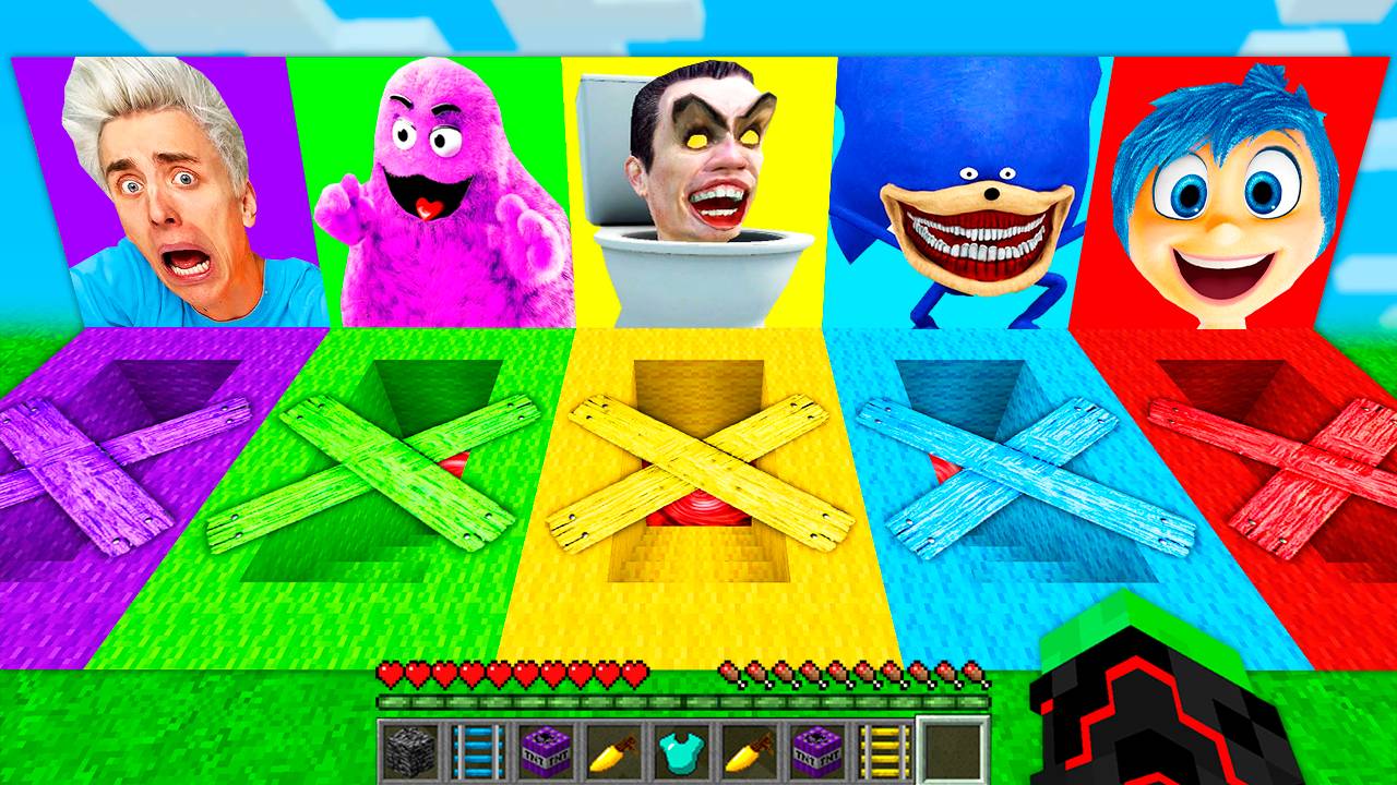 ВЫБЕРИ ПОДВАЛ ВЛАД А4 СОНИК ТЕЙПС ГОЛОВОЛОМКА 2 GMAN ГРИМАС В МАЙНКРАФТ ЗОМБАК