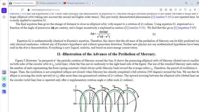 Прекрасное чисто классическое объяснение смещения перегелия Меркурия смотреть онлайн