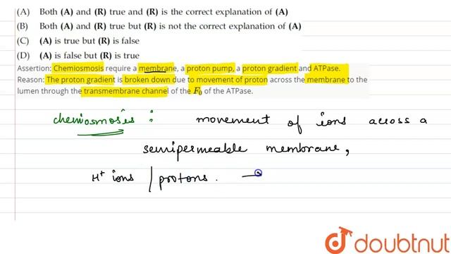 Assertion: Chemiosmosis require a membrane, a proton pump смотреть онлайн