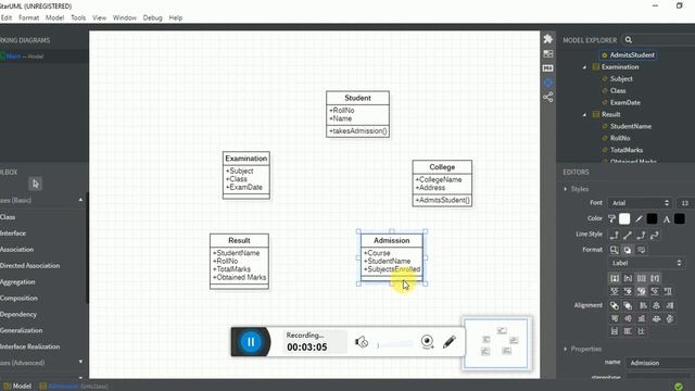 star uml creating class, attributes and their association смотреть онлайн