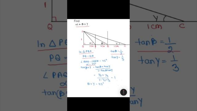 Find the sum of angles 𝛼, 𝛽, and 𝛾 in the given figure | #triangles #mathematics смотреть онлайн