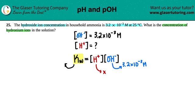 14.25 | The hydroxide ion concentration in household ammonia is 3.2 × 10^−3 M at 25 °C. What is the смотреть онлайн