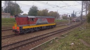 ЭГ2Тв Иволга 2.0 035 и ЧМЭЗ-6005 на перегоне Тушинская-Трикотажная МЦД 2