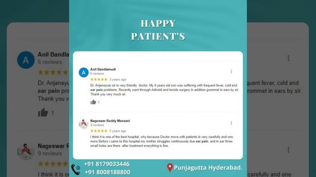 Patient Review's| Satisfied Patient Review's | Dr Chava Anjaneyulu| Best ENT Specialist In Hyderaba смотреть онлайн